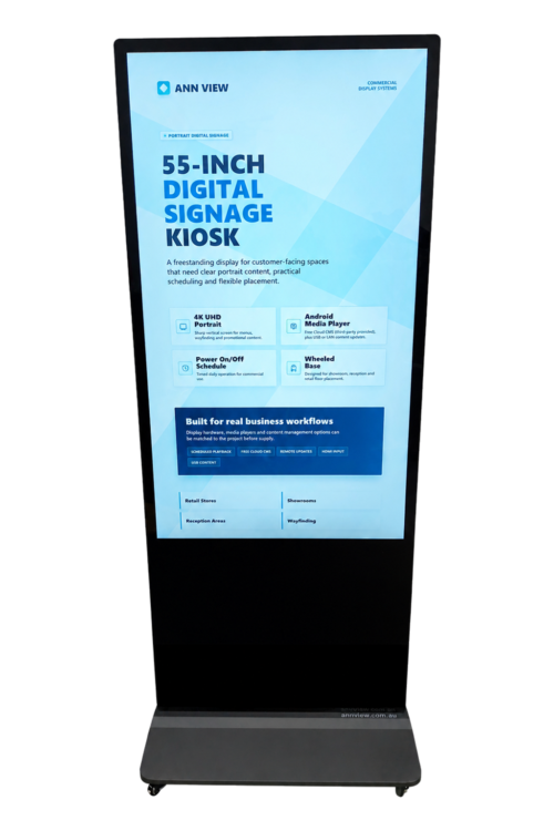 55 inch digital signage kiosk front view