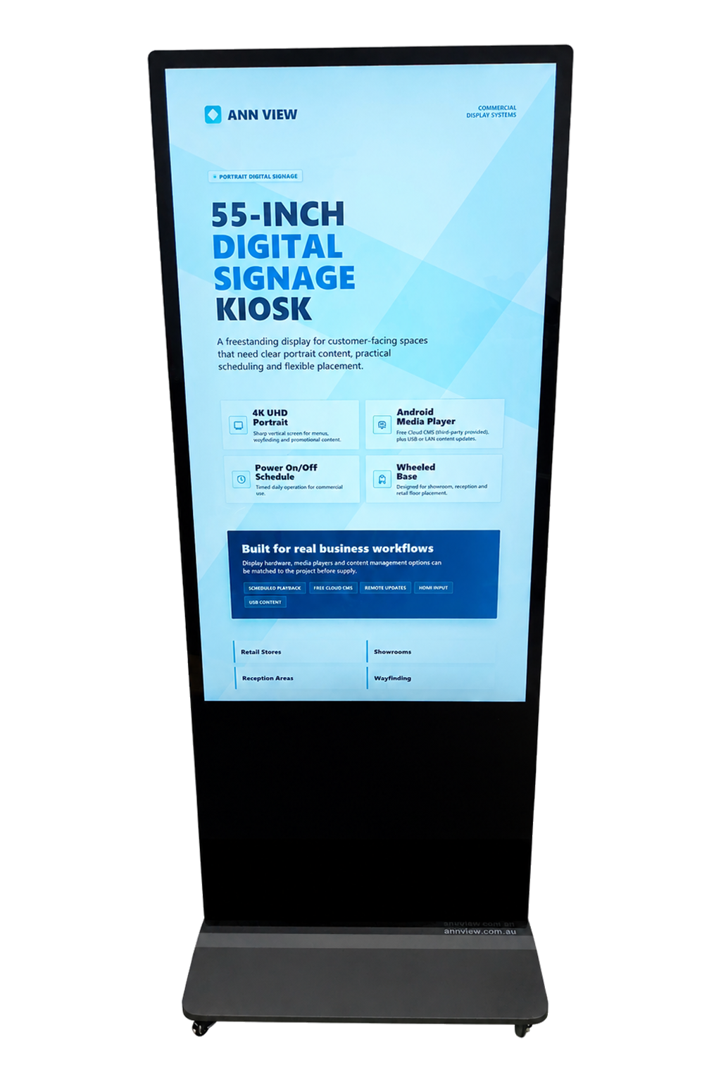 55 inch digital signage kiosk front view