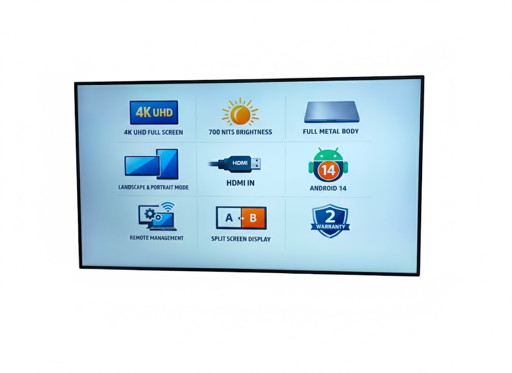 55-inch 4K commercial LCD signage 700 nits