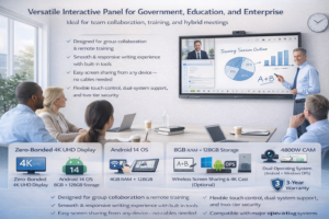 Interactive display panel meeting room reference