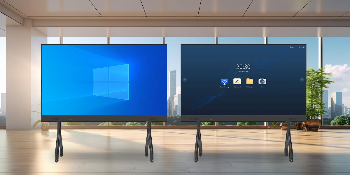 Large-format interactive displays on mobile stands