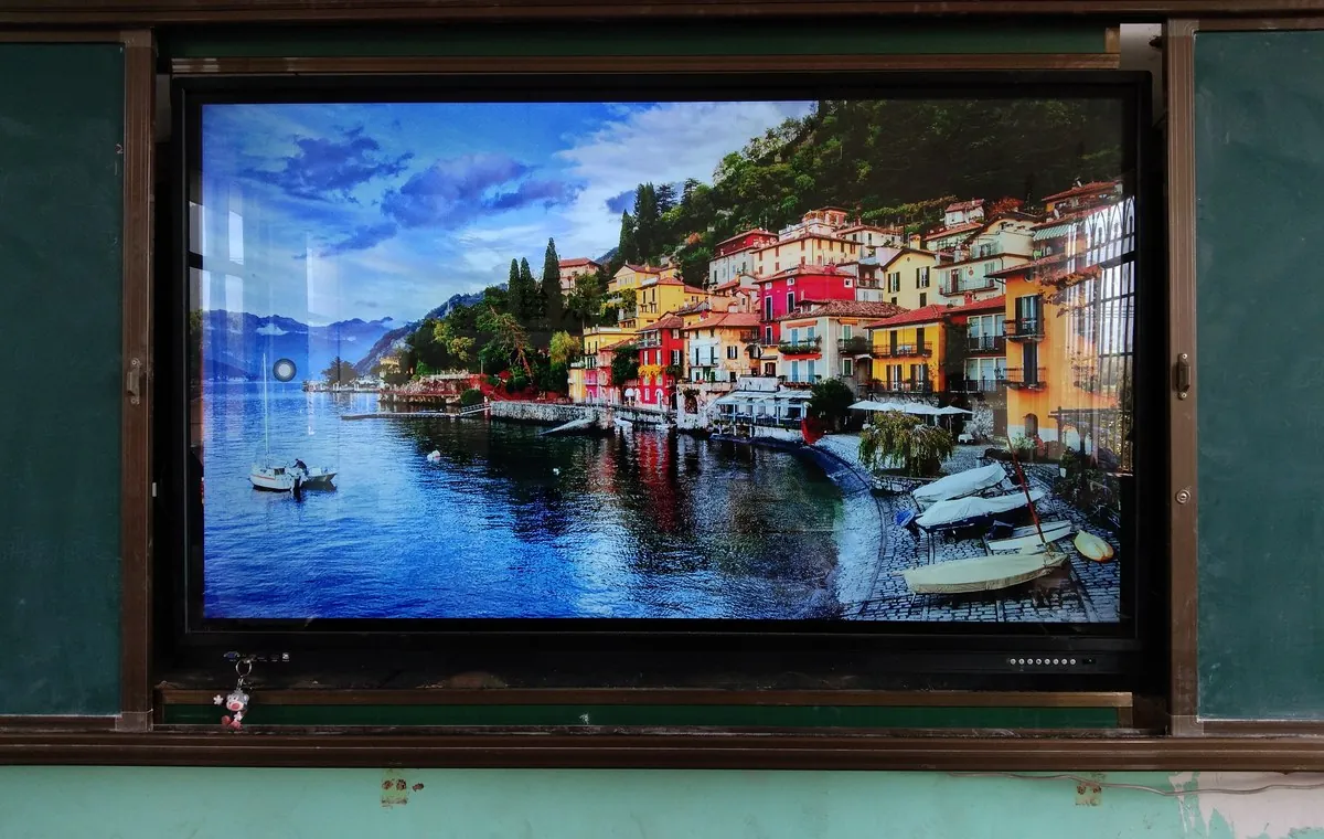 Interactive flat panel installed in a classroom