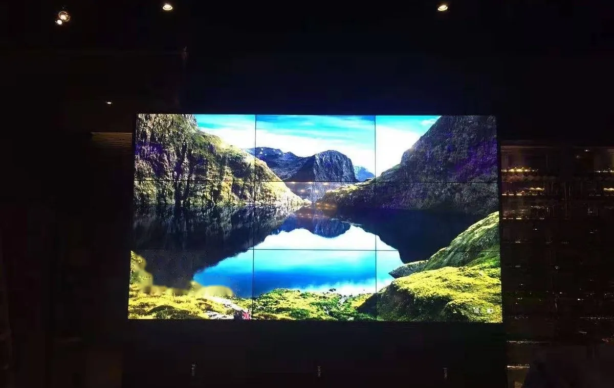 LCD video wall installed in a restaurant dining room