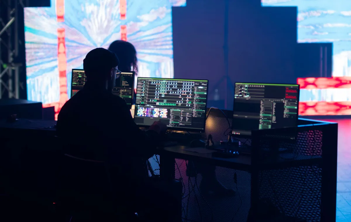 Technician operating display control and media systems
