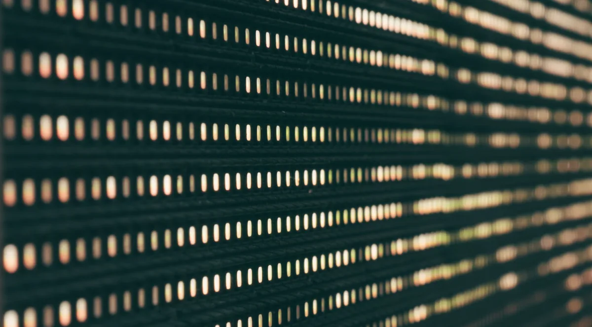 Close-up of fine-pitch LED pixels