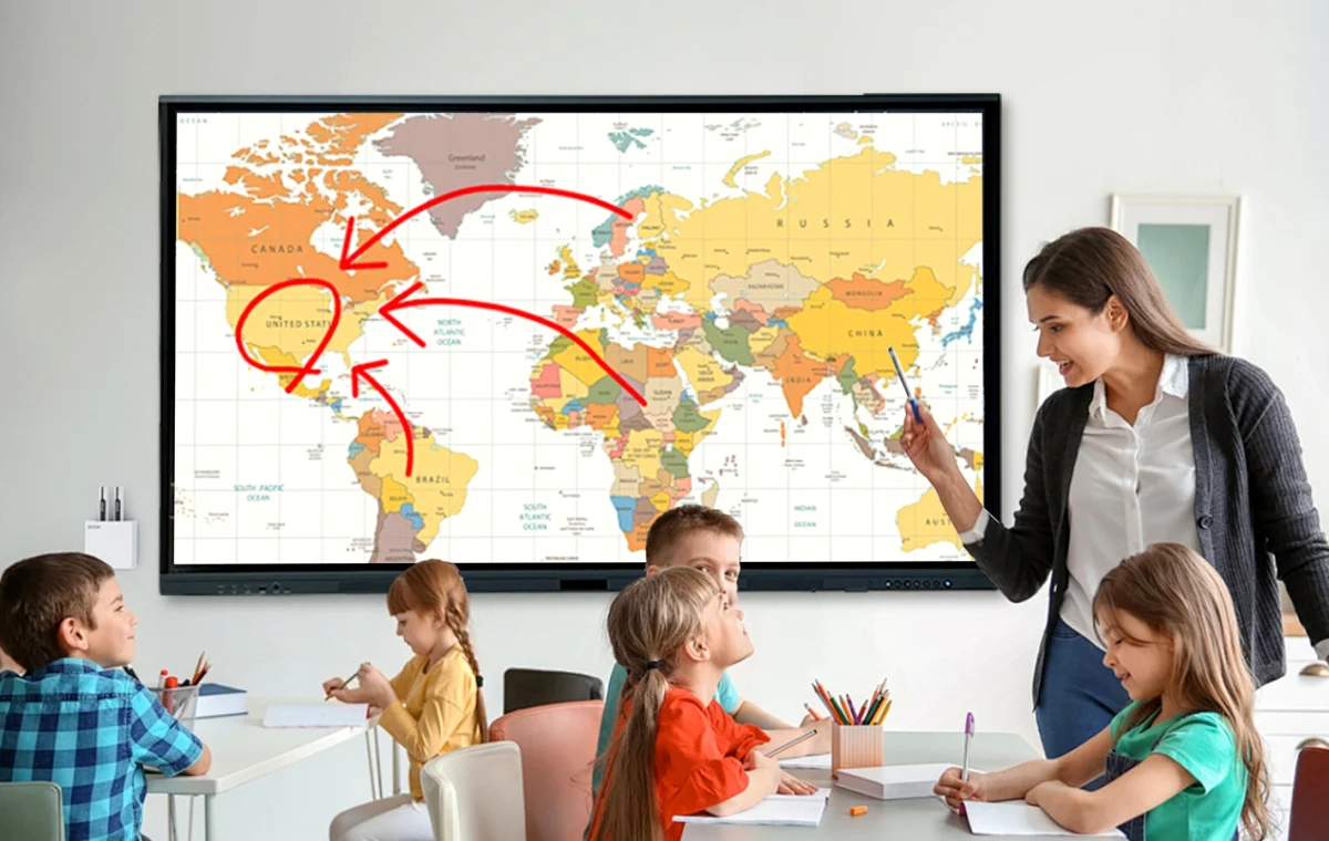 Interactive display used in education
