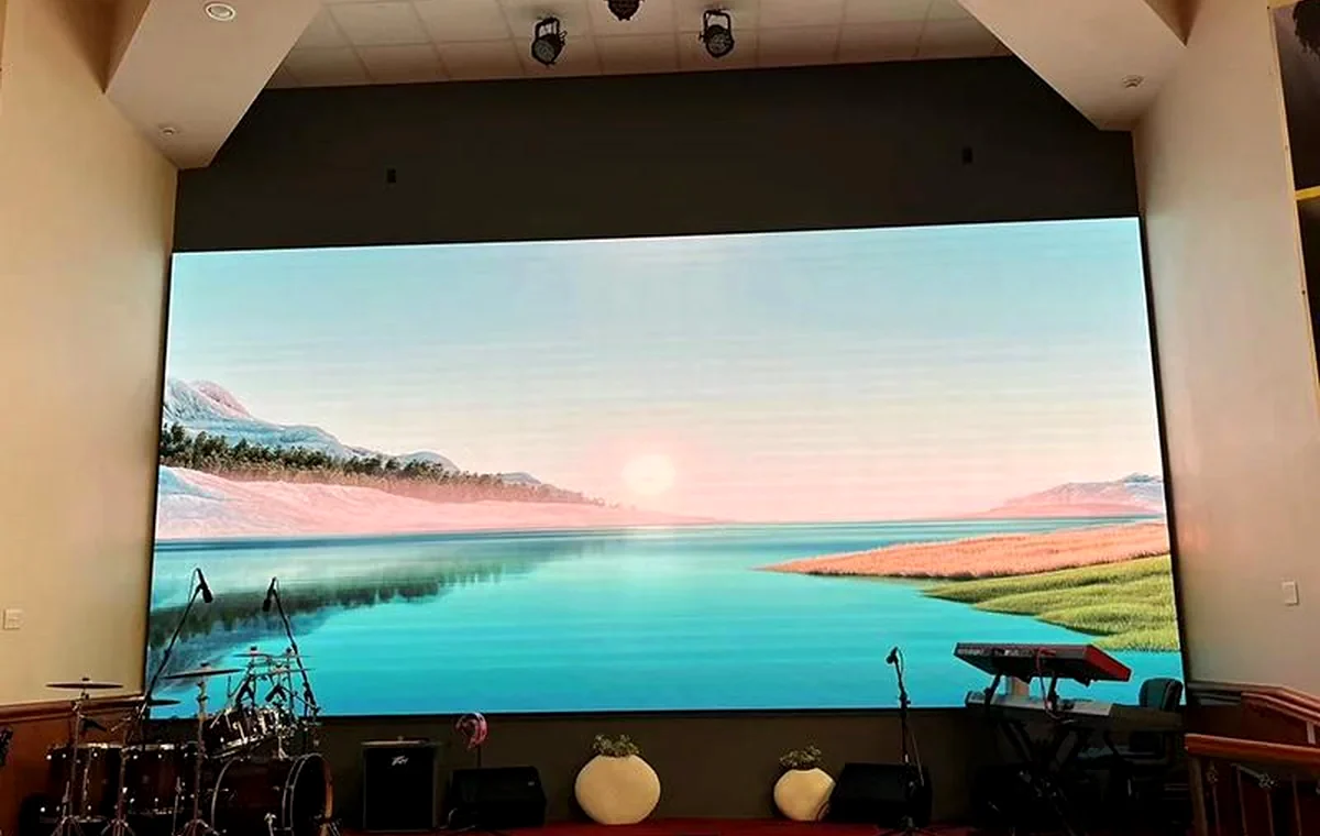 Large LED screen in a venue