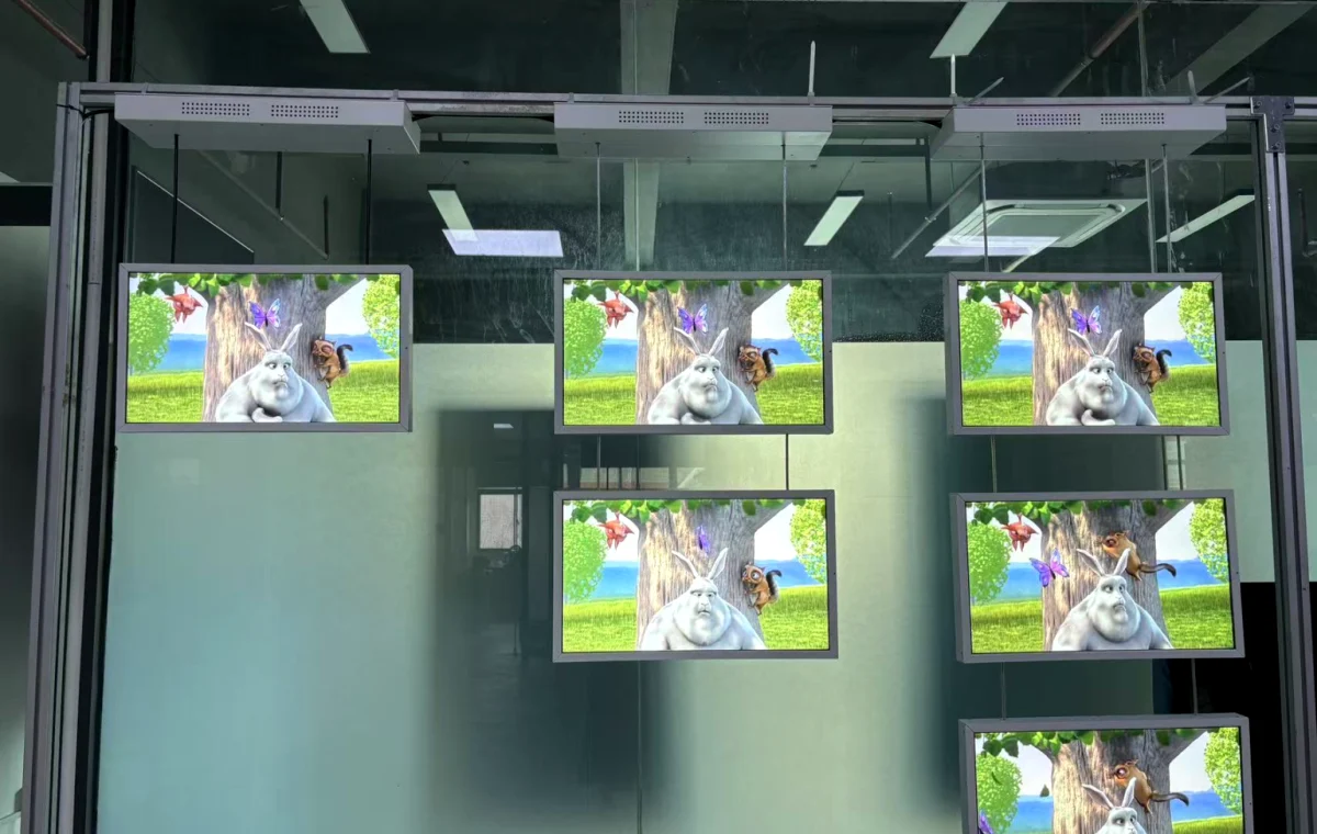Retail window display screens