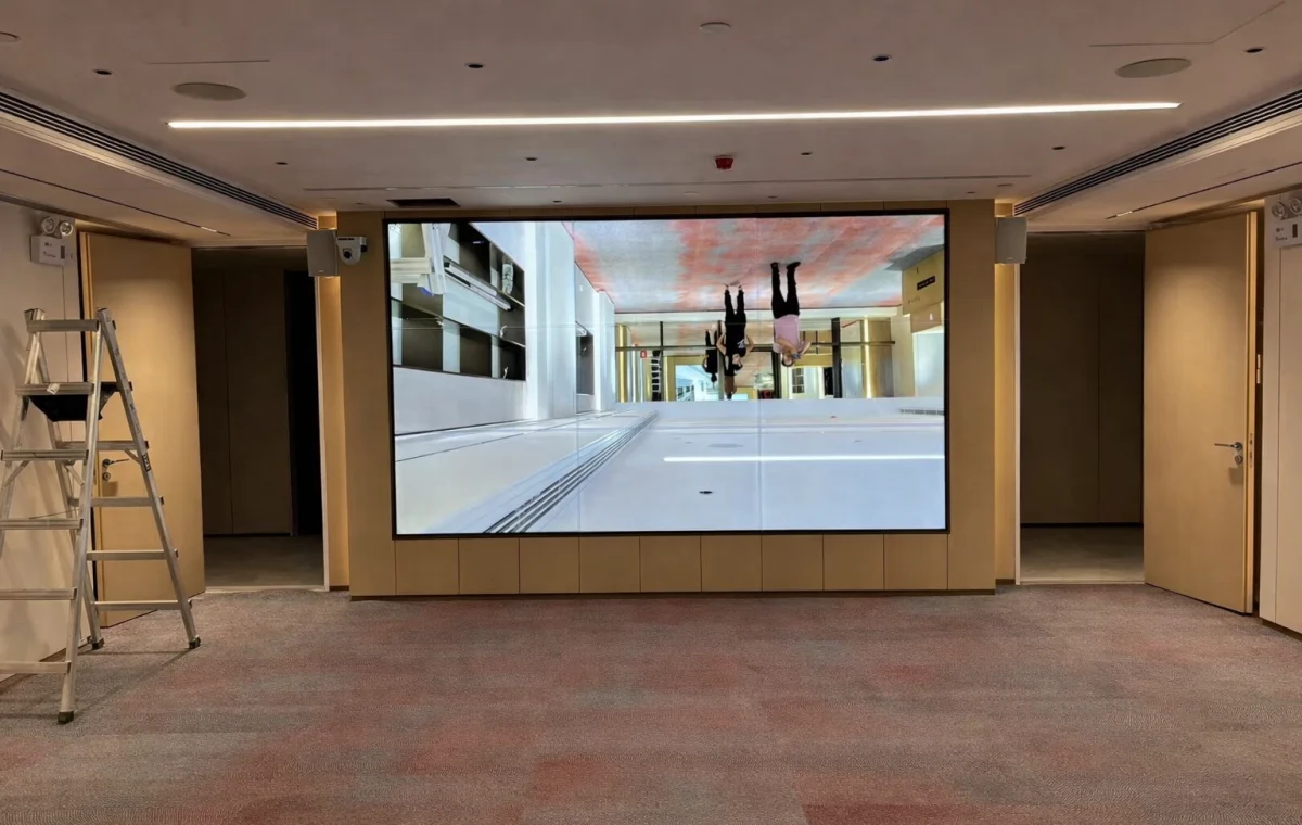Large LCD video wall installation