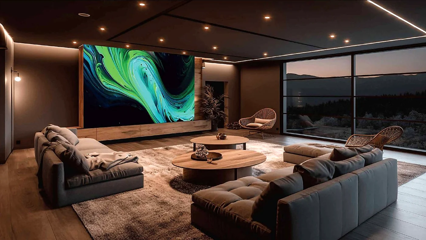 Indoor GOB LED display wall for close-view commercial spaces