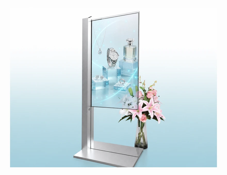 Transparent OLED display showcase product range