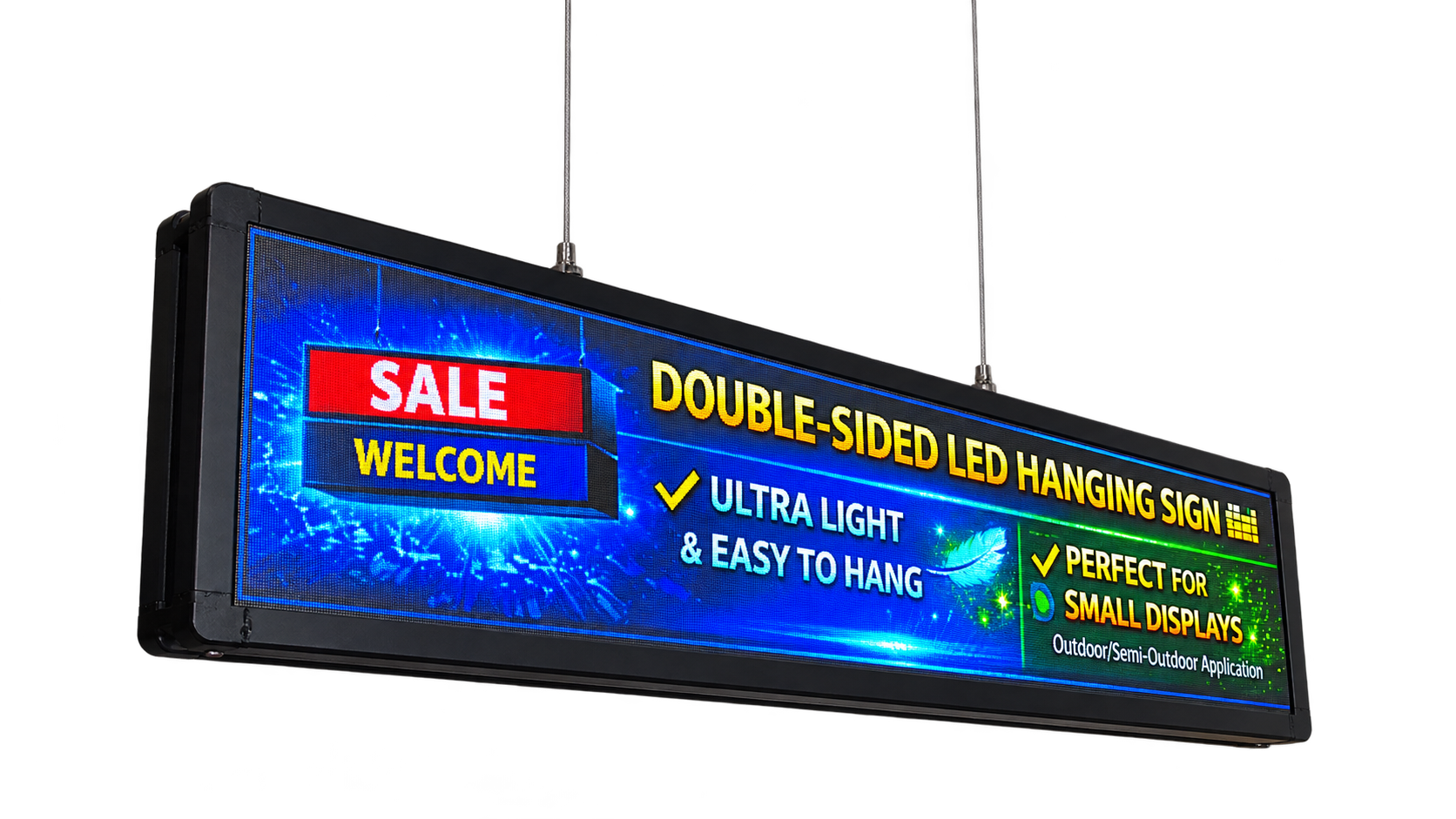 LED display product range for indoor outdoor and shopfront signage