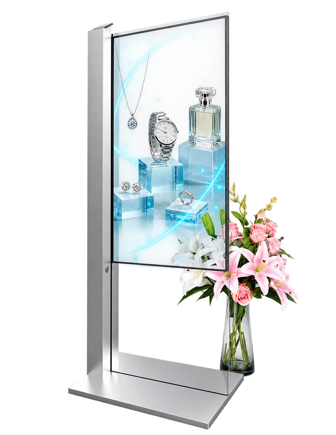 Transparent OLED display showcase product range